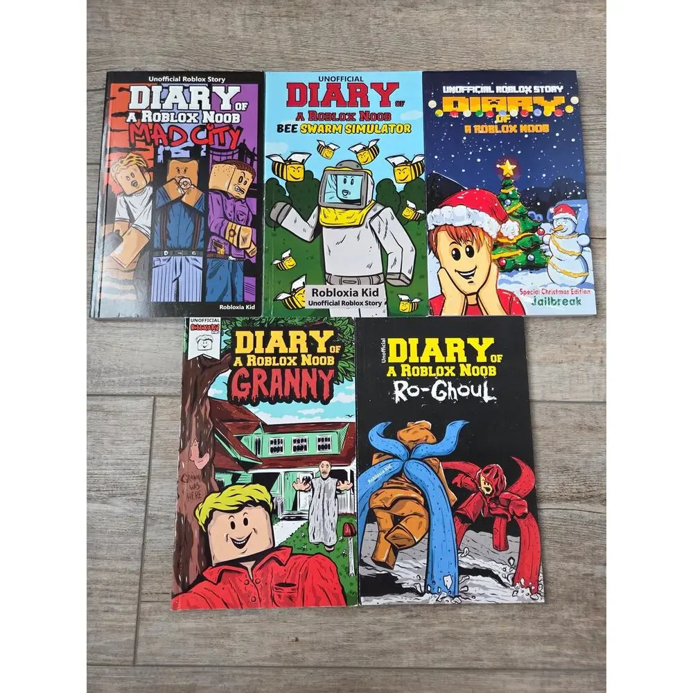 Diary of a Roblox Noob Boxed‎ Set 5 Books Robloxia Kid Granny Mad City